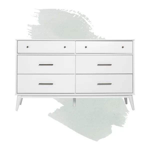 White Grady 6 Drawer Double Dresser | Wayfair North America