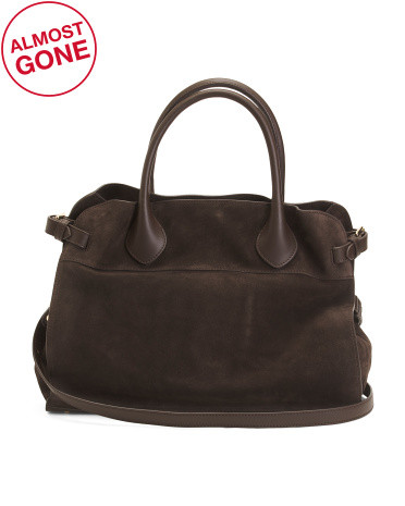 Made In Italy Suede Satchel | TJ Maxx