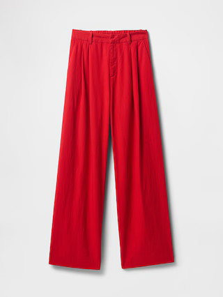 365 High Rise Linen-Blend Trousers | Gap (US)