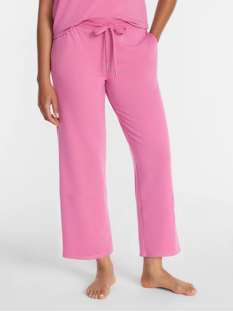 Joyspun Women's French Terry Knit Sleep Capri Pants, 25\u201d Inseam, Sizes XS-3X | Walmart (US)