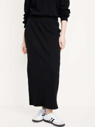 High-Waisted Rib-Knit Maxi Skirt | Old Navy (CA)