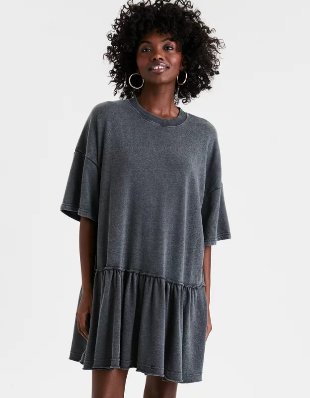 AE Oversized Fleece Babydoll Dress | American Eagle Outfitters (US & CA)