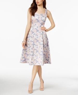 Nanette by Nanette Lepore Metallic Floral Jacquard Fit & Flare Dress | Macys (US)