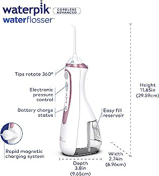 Waterpik Cordless Advanced Water Flosser For Teeth, Gums, Braces, Dental Care With Travel Bag and... | Amazon (US)