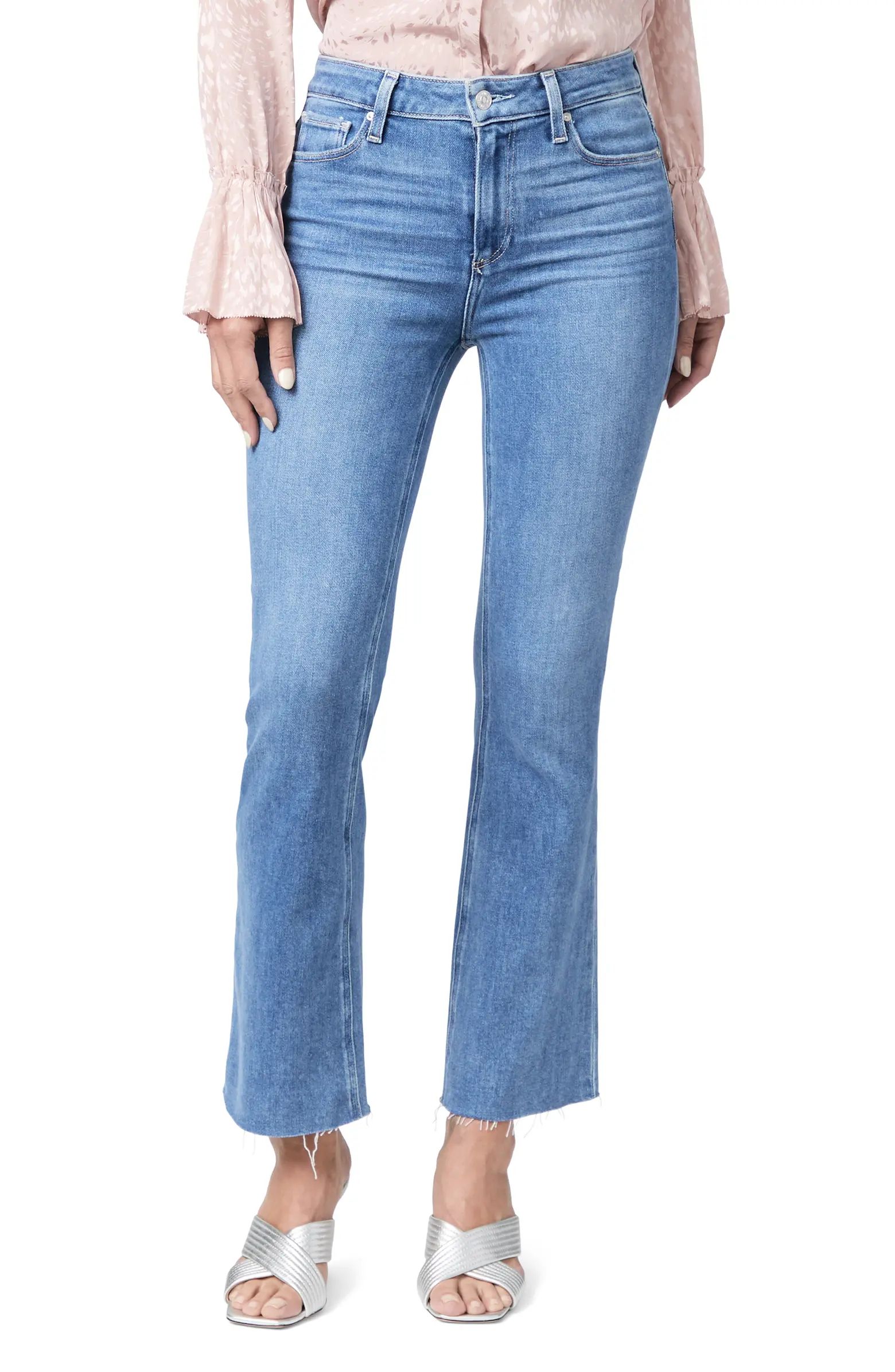 PAIGE Claudine High Waist Frayed Hem Flare Jeans | Nordstrom | Nordstrom