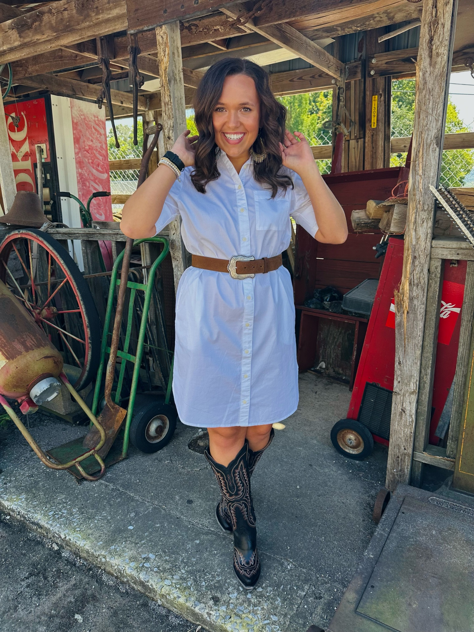 Wearing my new fav boots with my new fav dress! 🤠😍 

Western Fashion | Concert Outfit Ideas | White Dress outfit | Ariat Boots | Cowboy Boots 

#LTKstyletip #LTKshoecrush #LTKworkwear