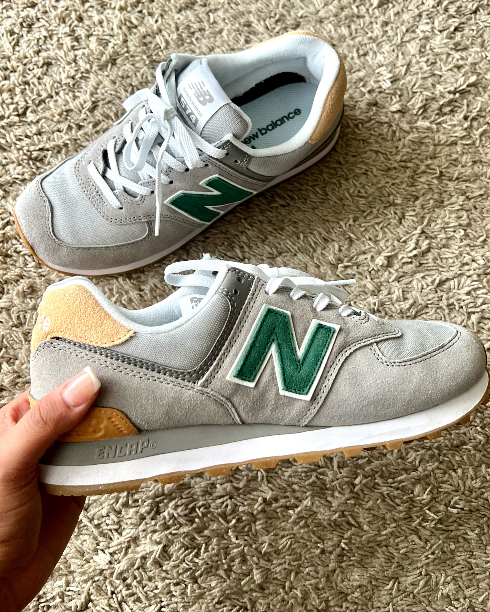 Nee balance sneakers, new balance 574, women sneakers, neutral sneakers, NB, recent sneaker purchase.

#LTKFind #LTKsalealert #LTKunder100
