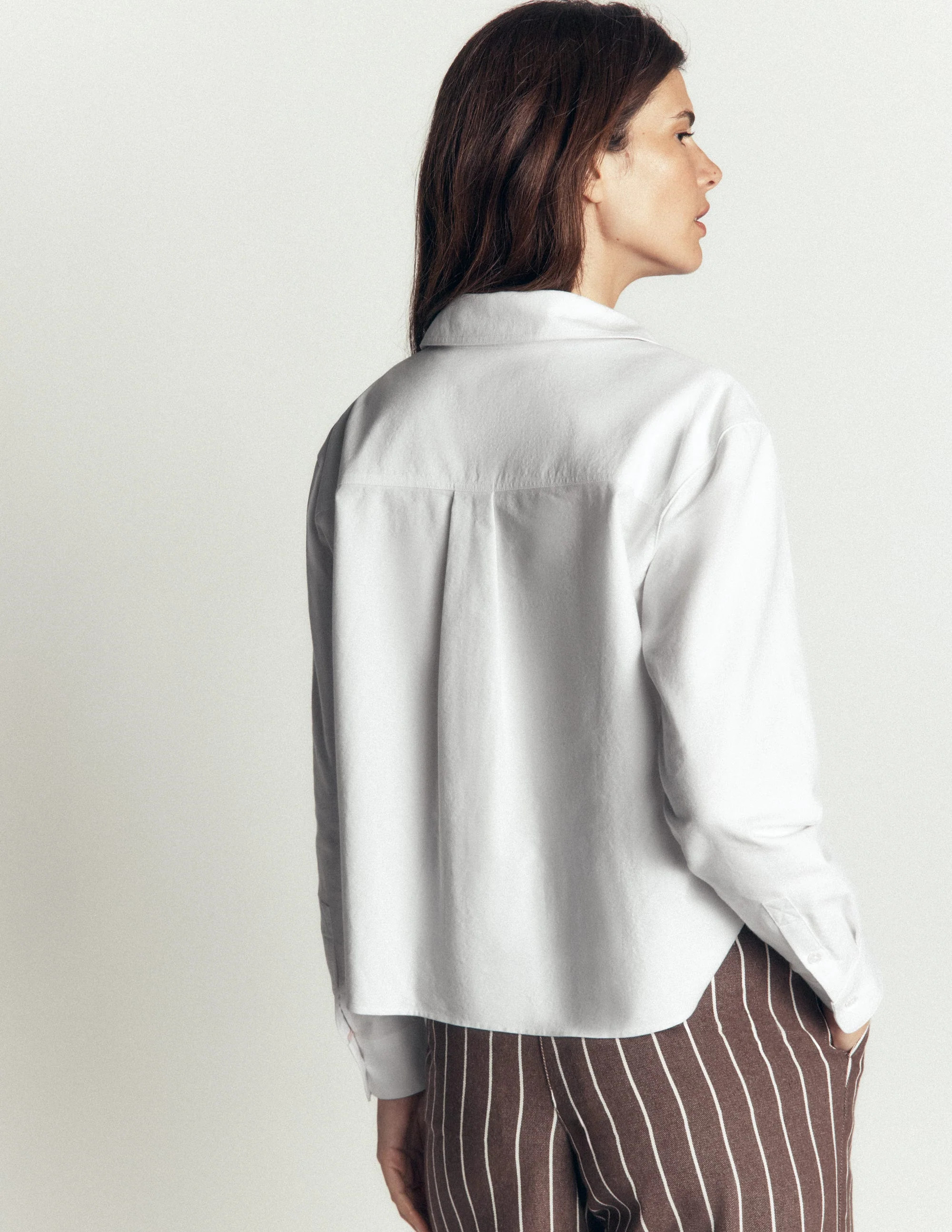 Sienna Verkürztes Baumwollhemd-Camel, Blau Vichykaro | Boden DE