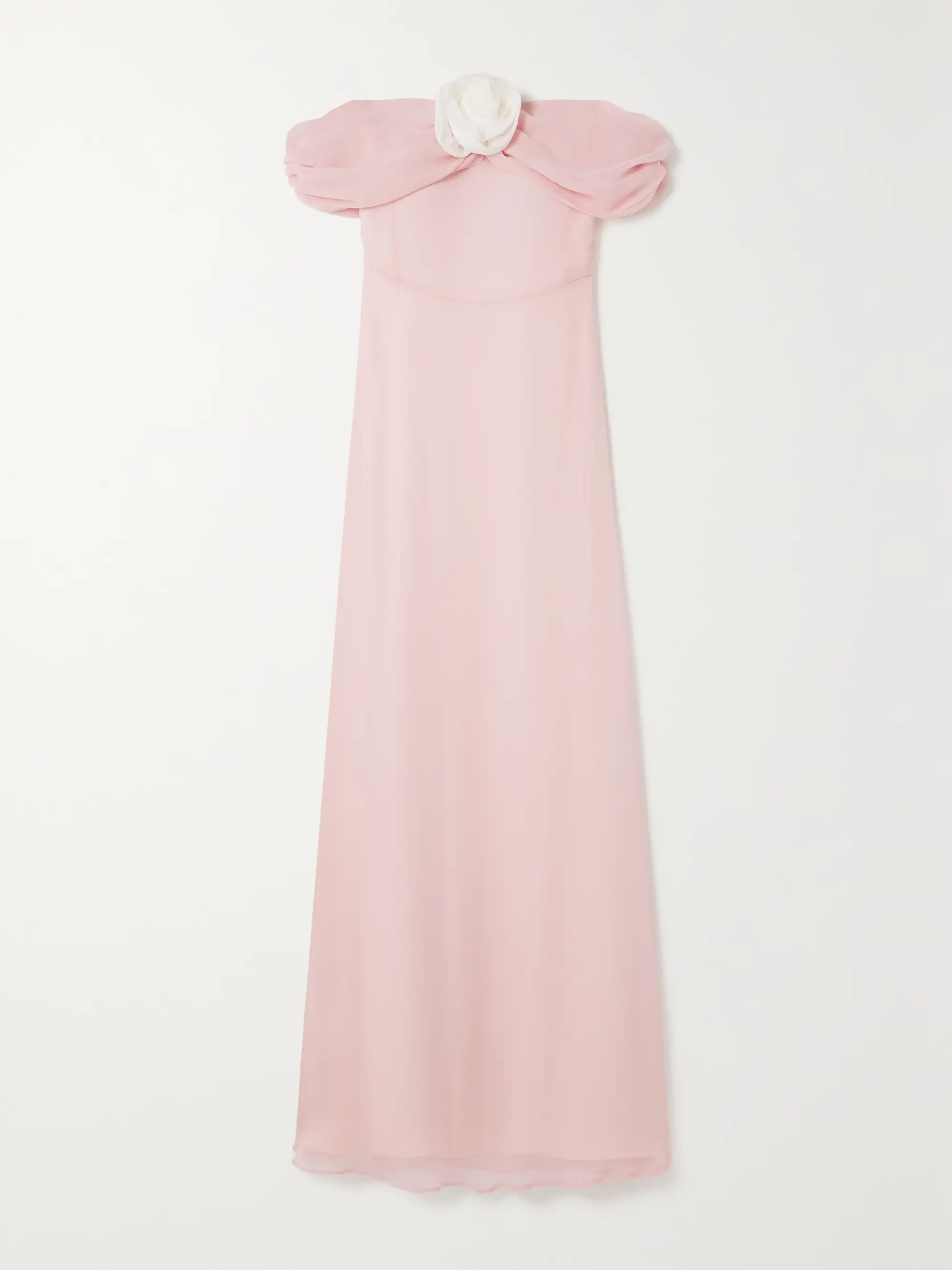 Blair off-the-shoulder appliquéd silk-georgette maxi dress | NET-A-PORTER APAC