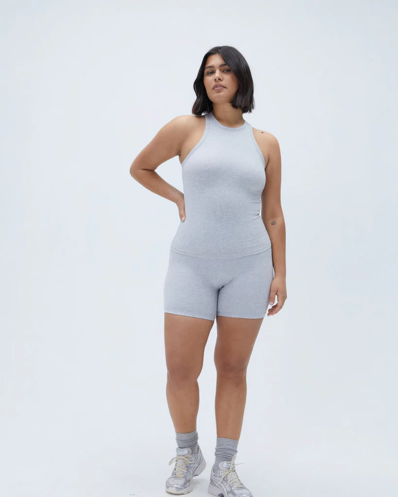Cotton Crop Shorts - Grey Melange | Adanola UK