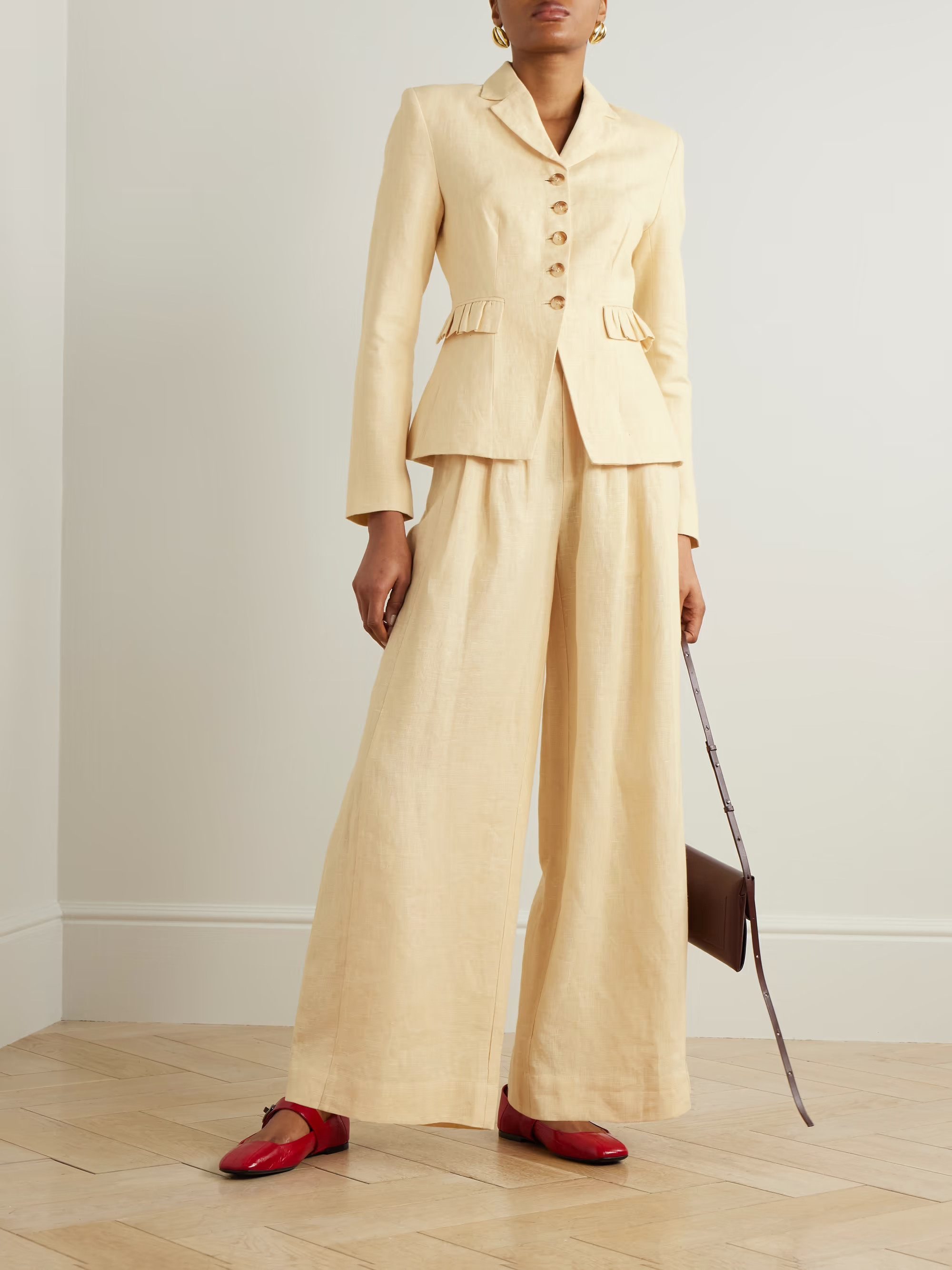 Parker pleated linen wide-leg pants | NET-A-PORTER (UK & EU)