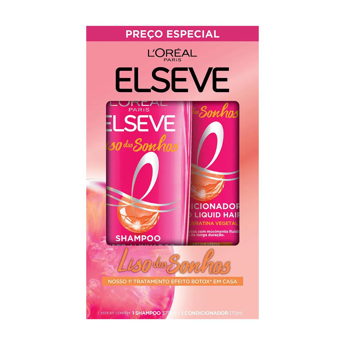 Kit Elseve Liso Dos Sonhos Shampoo 375Ml + Condicionador 170Ml | DrogaRaia (BR)