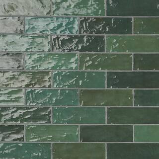 Kingston Green 3 in. x 8 in. Glazed Ceramic Wall Tile (5.38 sq. ft./case) | The Home Depot