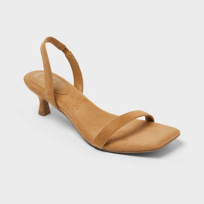 Women’s Brynn Heels with Memory Foam Insole - A New Day™ 8.5 Tan | Target
