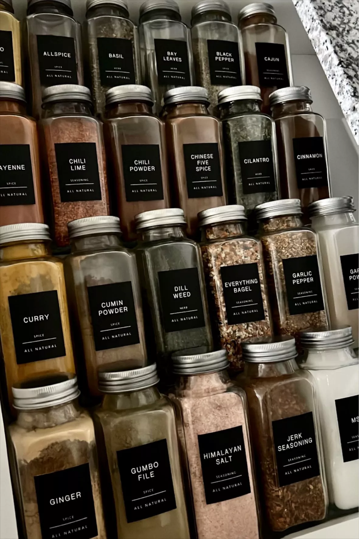 Aozita 14 Pcs Glass Spice Jars with Spice Labels - 8oz Empty