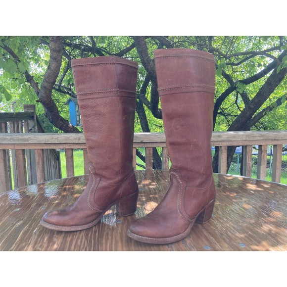 Size 7.5 B FRYE 77230 Jane Brown Leather Riding Boots | Poshmark