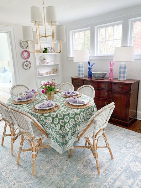 My dining room for Easter!  Coastal grandmillenial home decor, brass chandelier, amazon home finds, spring table decor 

#LTKhome #LTKparties #LTKSeasonal