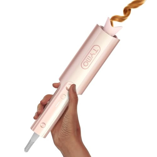 Upgraded Automatic Rotating Curling Iron - TYMO CurlPro Plus Long Barrel Curling Wand for Long Hair, Ceramic Hair Curler for Women, Anti-Scald, Tangle-Free, 600M Ionic, Dual Voltage,Gold Blush, 1 Inch | Amazon (US)