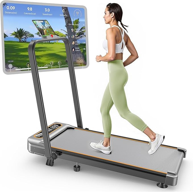 Foldable Treadmill with 10% Incline, 3.5HP Low Noise Walking Pad Treadmill with Handle Bar, Raysp... | Amazon (US)