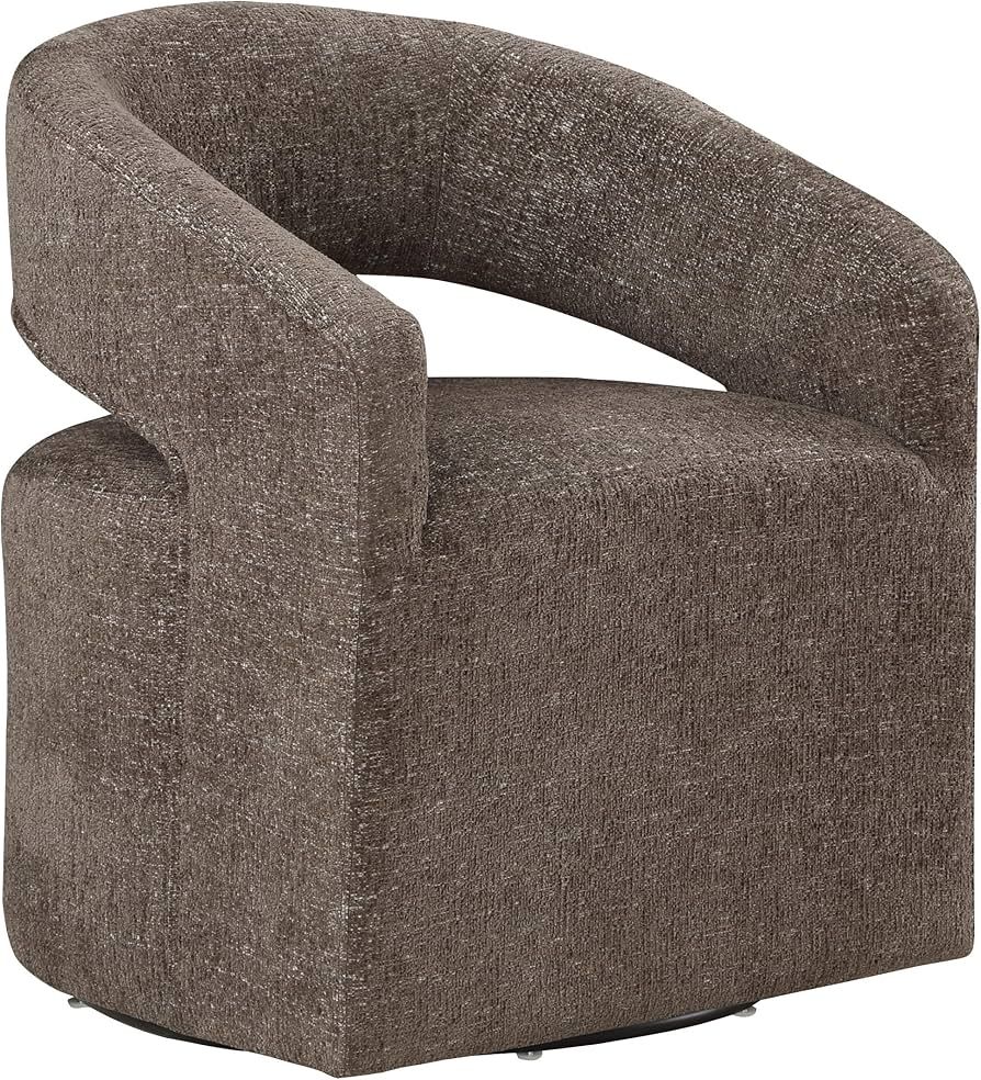 OSP Home Furnishings Devin Modern Upholstered Swivel Accent Barrel Chair, Charcoal | Amazon (US)