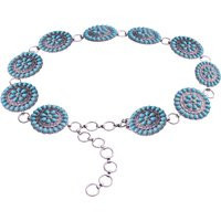 Western Turquoise Flower Concho Chain Belt No.4 | Etsy (US)