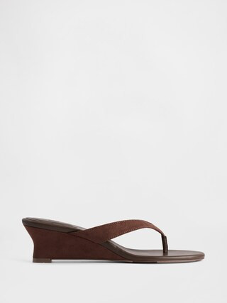Vegan Leather Wedge Thong Sandals | Gap (US)