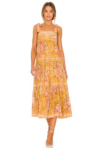 Zimmermann Tie Shoulder Dress in Mustard Floral from Revolve.com | Revolve Clothing (Global)