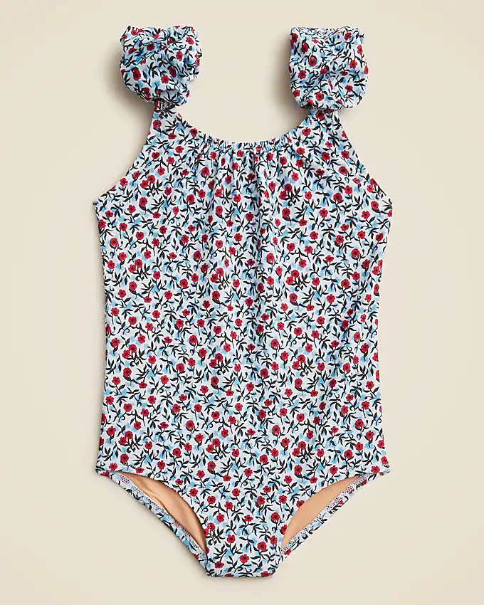 Girls' puff-sleeve one-piece swimsuit | J. Crew US