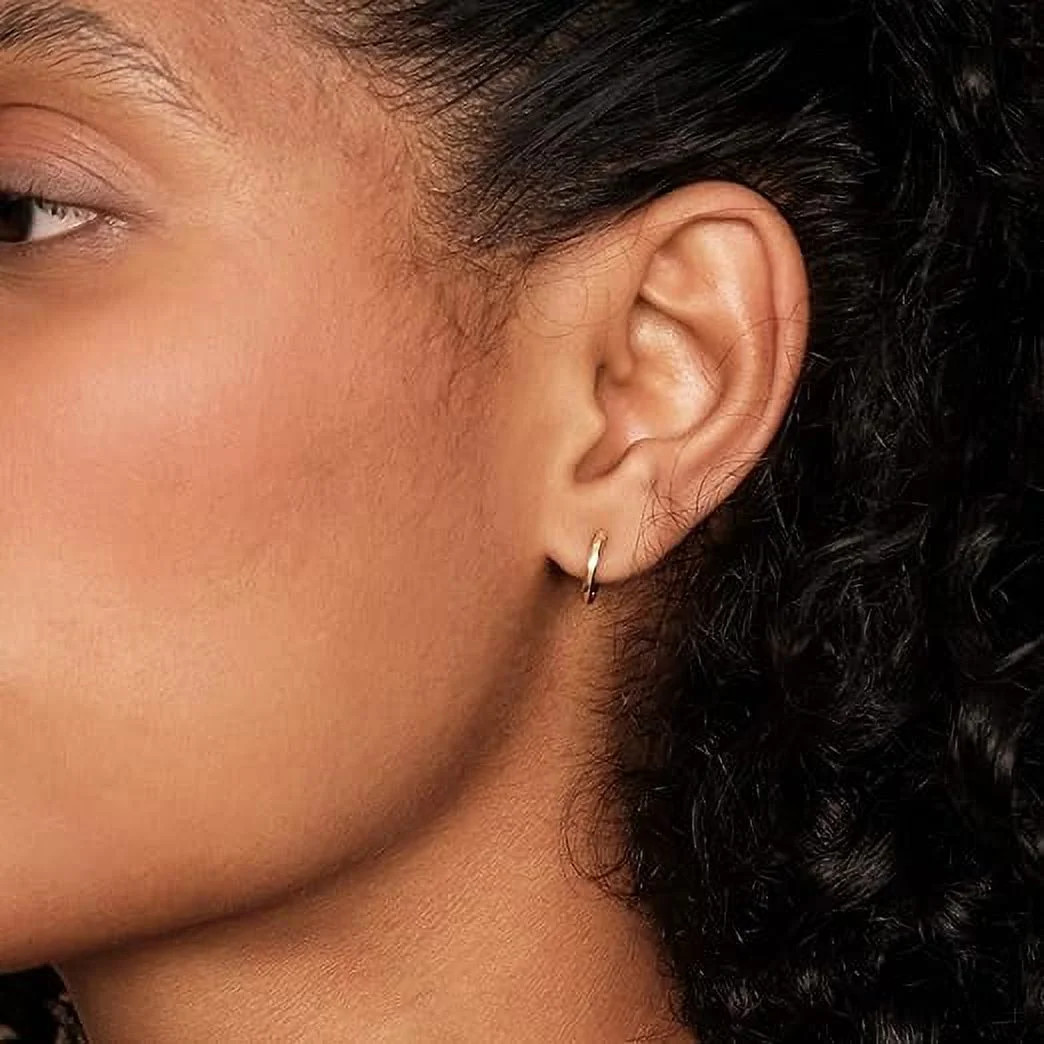 PAVOI 14K Yellow Gold Plated Cuff Earrings Huggie Stud | Small Hoop Earrings for Women | Walmart (US)