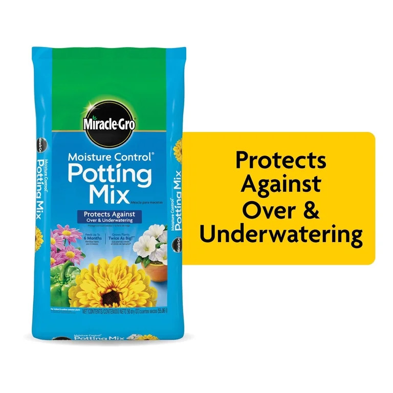 Miracle-Gro Moisture Control Potting Mix, For Container Plants, 50 qt. | Walmart (US)