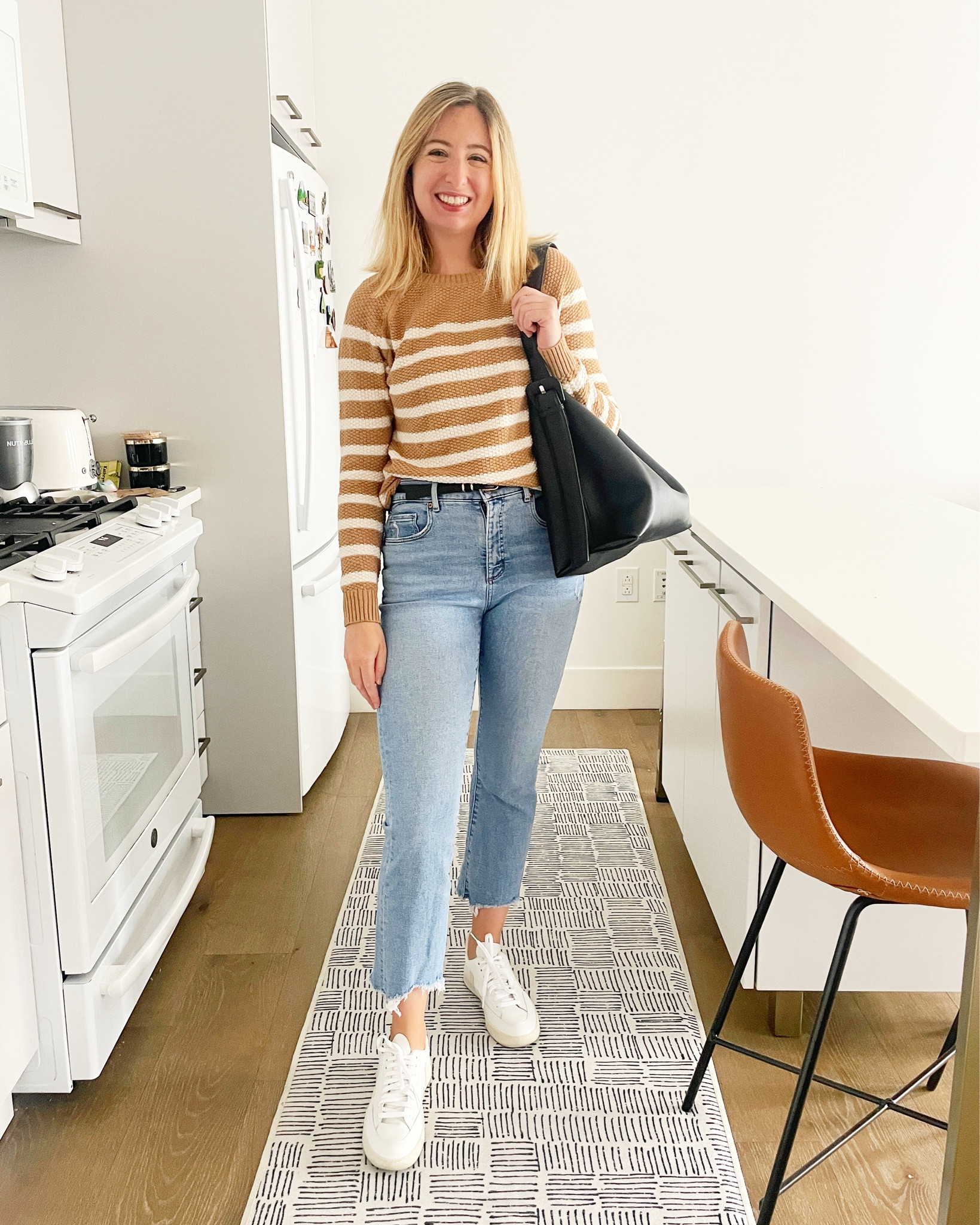 Easy spring outfit from @loft! Perfect for a casual work office day or the weekend
•
S sweater @loft
4 old jeans @loft
8.5 shoes @veja 
Bag @mango 
Belt @amazon
•
•
•
•
•
#springoutfit #workoutfit #spring #stripes #stripesweater #jeans #croppedjeans #leathersneakers #sneakers #casualoutfit #ootd #casualfashion #workfashion #weekendoutfit #weekendfashion #weekendlook #springlook #neutrals #neutrallook #neutralstyle #springstyle #weekendstyle #outfitoftheday #daylook #lightlook #dayfashion #easylook #easyfashion #easystyle

#LTKstyletip #LTKfit