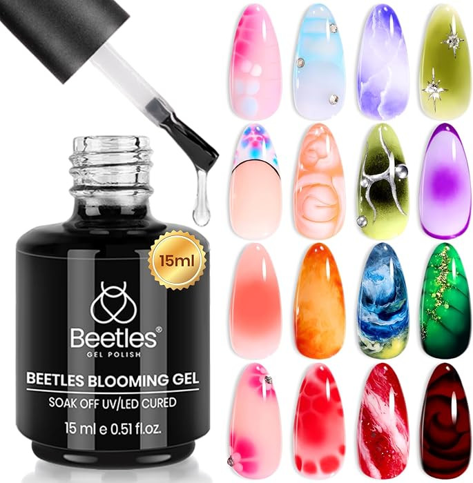 Beetles Blooming Gel 15 ml Clear UV LED Nail Art Gel Polish for Aura Nails | Amazon (US)