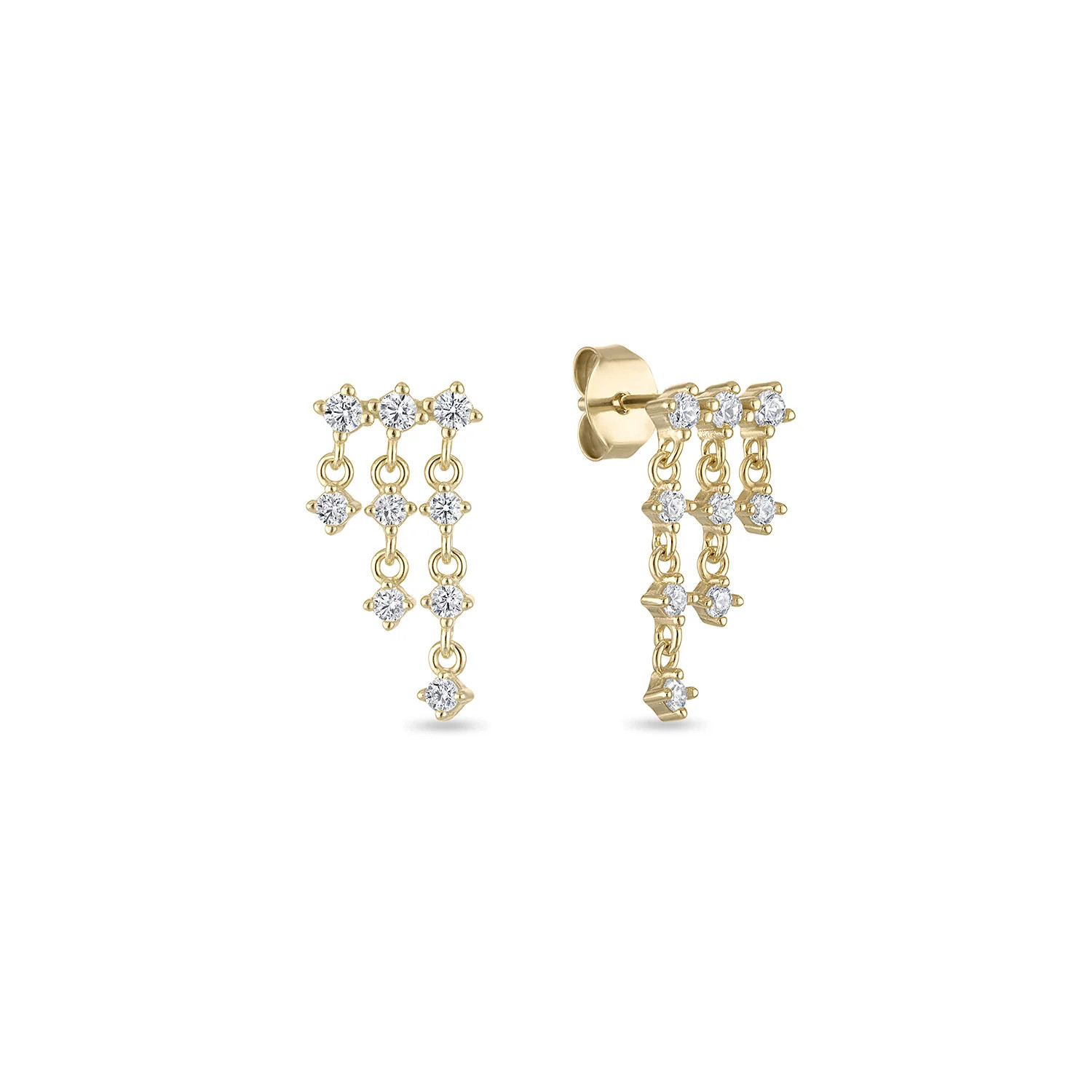 14k Vermeil Cascade Sparkle Studs | Emily Volaski