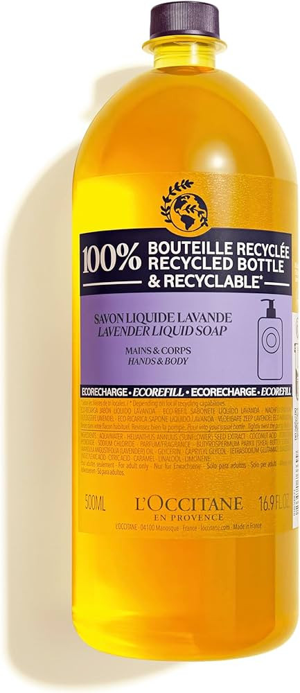 L'Occitane Shea Hands & Body Lavender Liquid Soap: Cleanse, Soothing Lavendar Scent, Infused With... | Amazon (US)