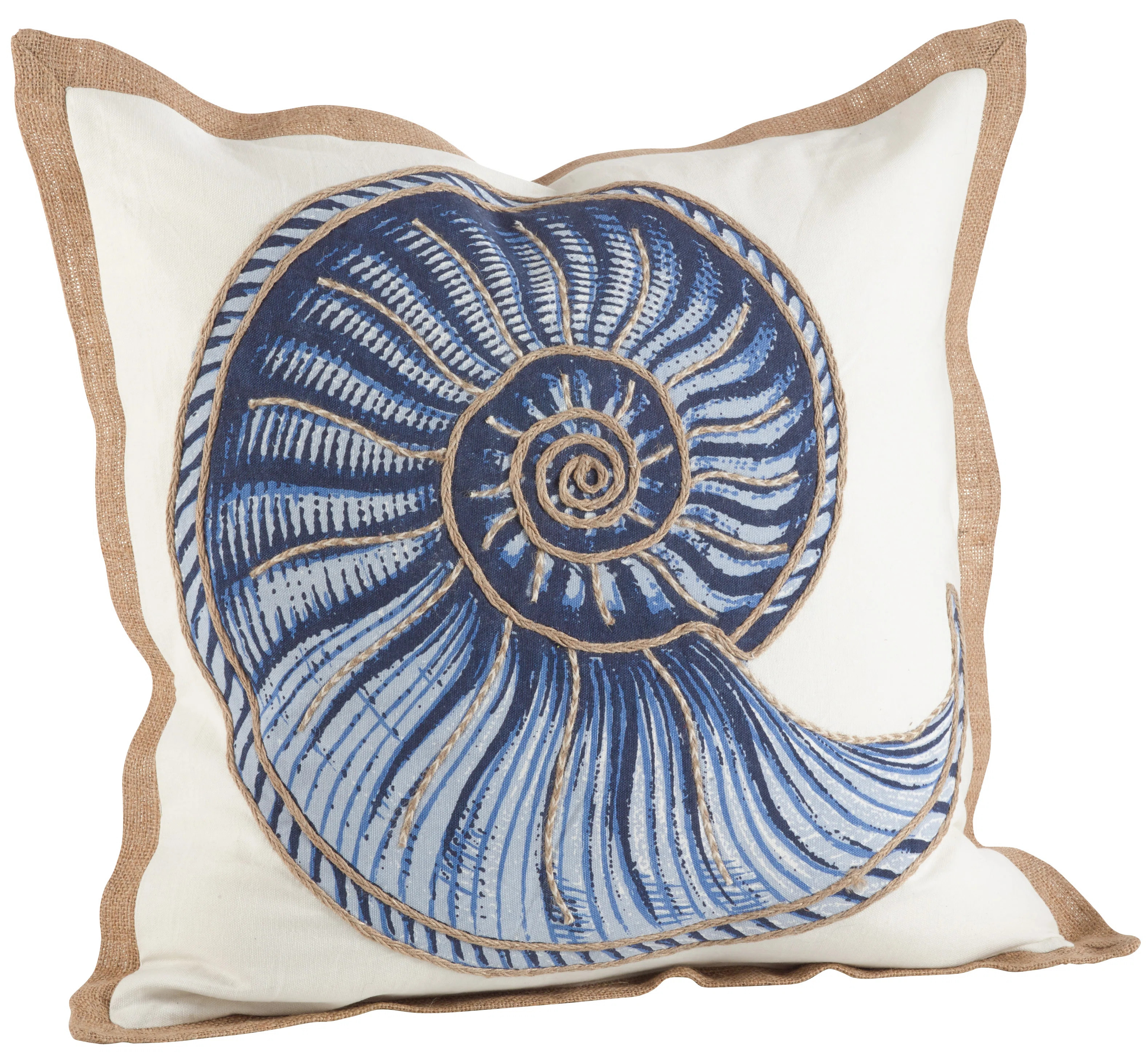 Neptunian Collection Embroidered Cotton Reversible Throw Pillow | Wayfair North America