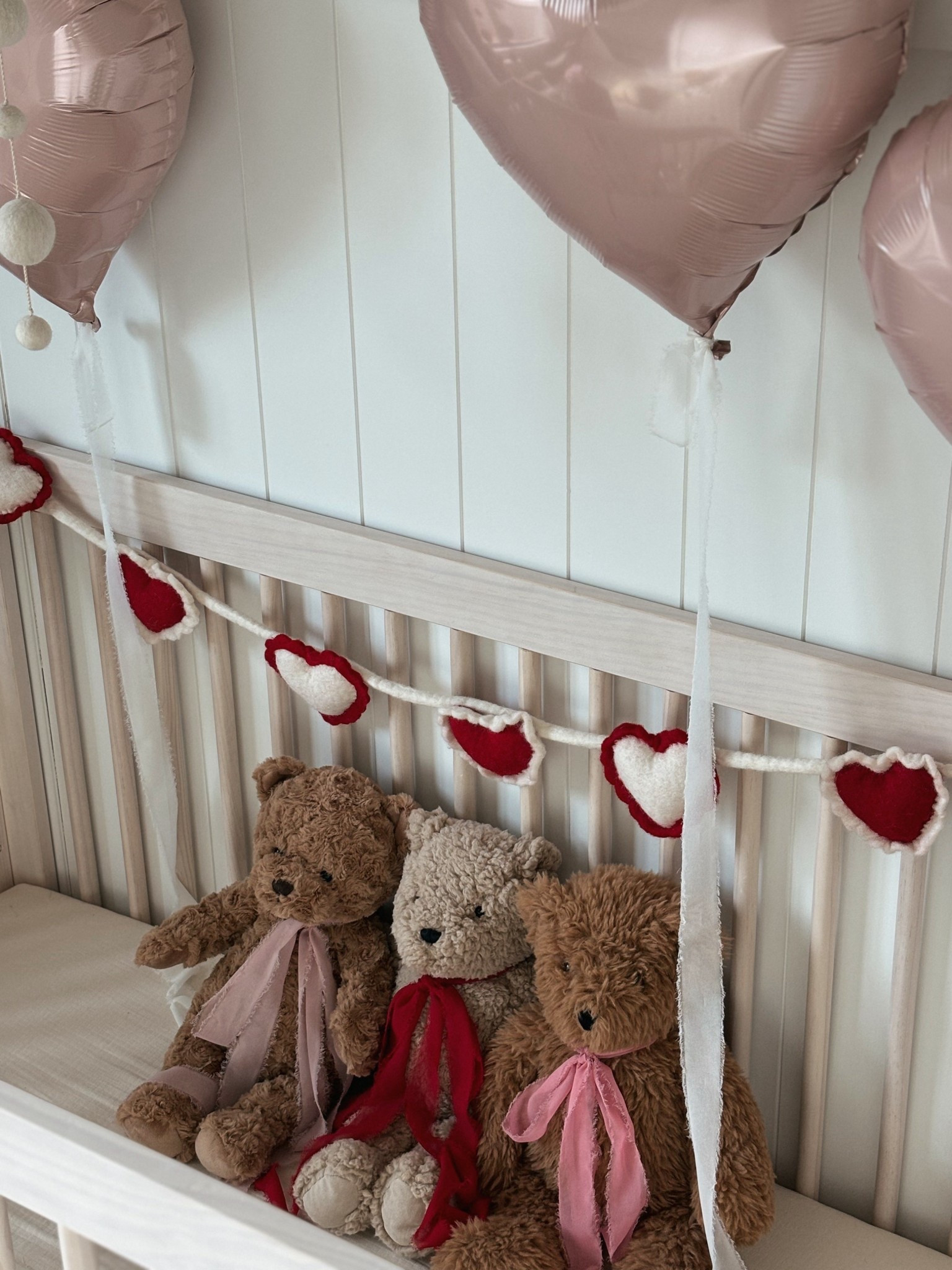Valentine’s in the nursery 🤍
Soft, thoughtful details make Valentine’s feel special without overwhelming the space. Layering felt heart garland, bows, ribbons, teddy bears, and gentle pops of red and pink keeps the nursery cozy, playful, and timeless—perfect for creating sweet seasonal memories with little ones.

Valentine’s nursery decor, Valentine’s details, felt heart garland, Valentine’s bows, Valentine’s ribbons, Valentine’s board books, teddy bears, Valentine’s stuffed animals, neutral nursery decor, timeless nursery design, seasonal nursery styling, baby Valentine’s ideas, toddler Valentine’s decor

#LTKValentine #LTKKids #LTKBaby