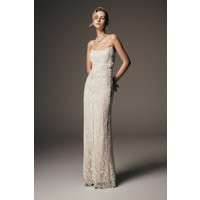 Eva Hand Beaded Pearl & Lace Maxi Dress / White | MESHKI | M | MESHKI US