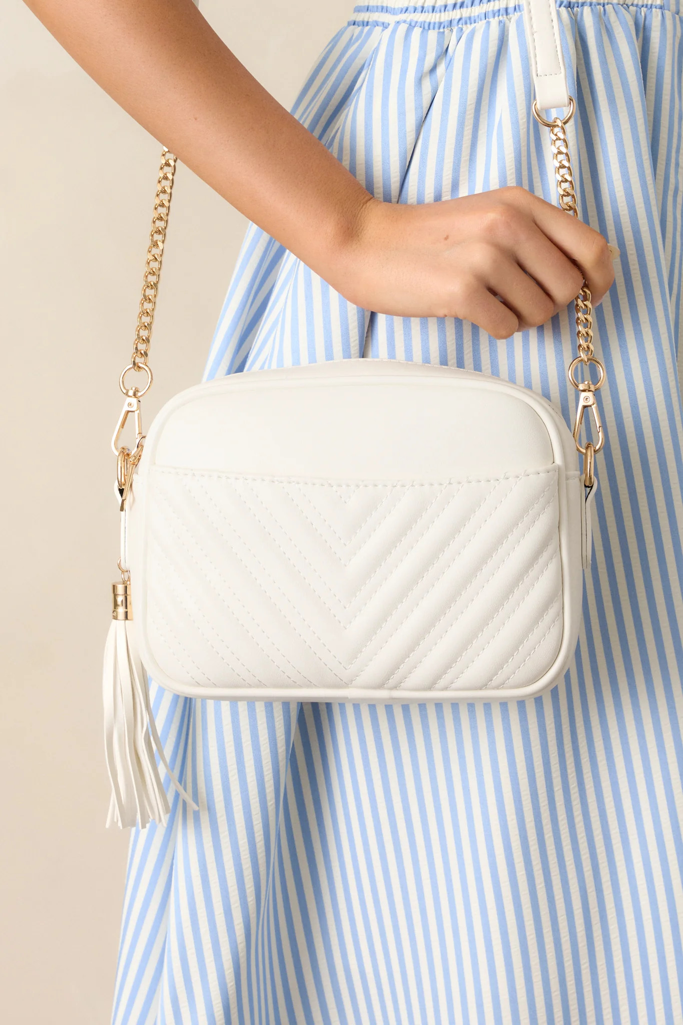 Look What We Started White Handbag | Red Dress