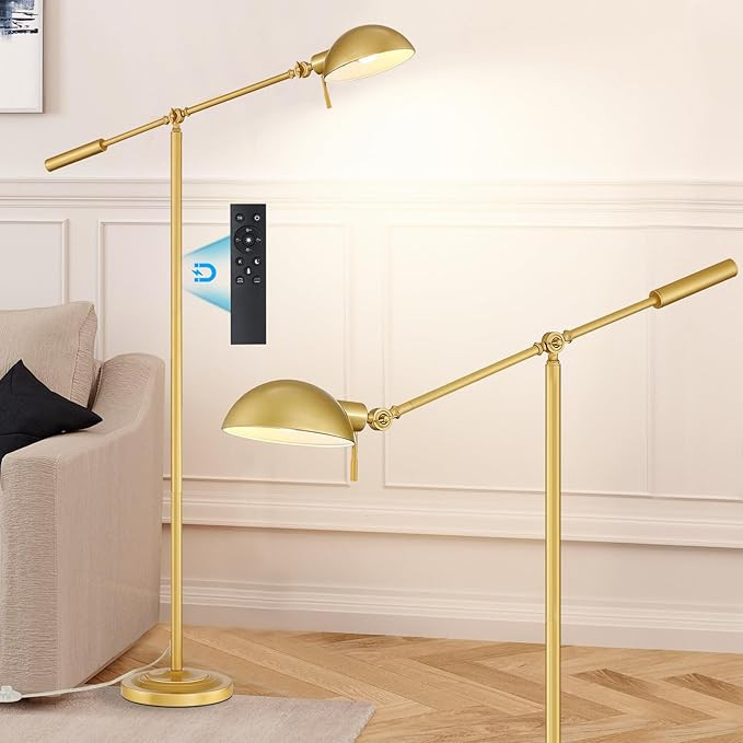 CNXIN Gold Floor Lamp with Remote Control and Stepless Dimmable Color Temperature and Brightness ... | Amazon (CA)
