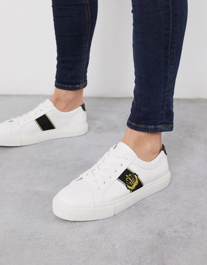 ASOS DESIGN sneakers in white with gold detail | ASOS (Global)