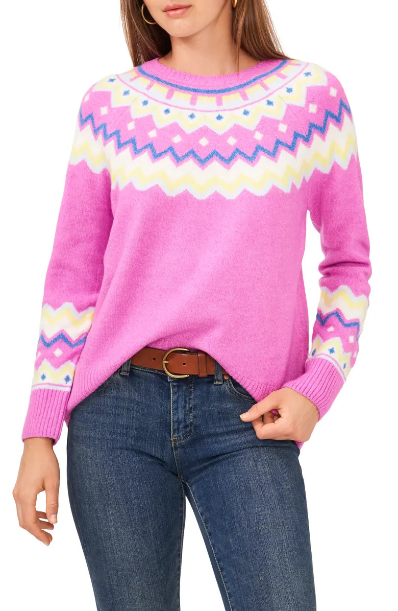 Vince Camuto Fair Isle Crewneck Sweater | Nordstrom | Nordstrom