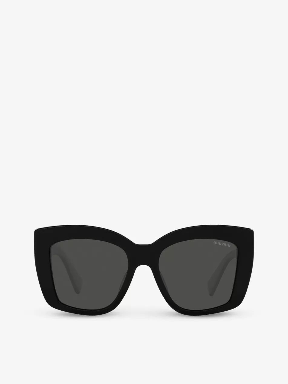 MU 04WS branded-arm square-frame acetate sunglasses | Selfridges