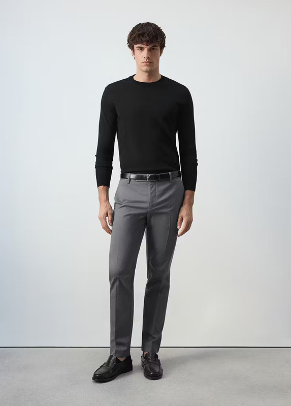 Dark grey Dublino slim-fit chino trousers