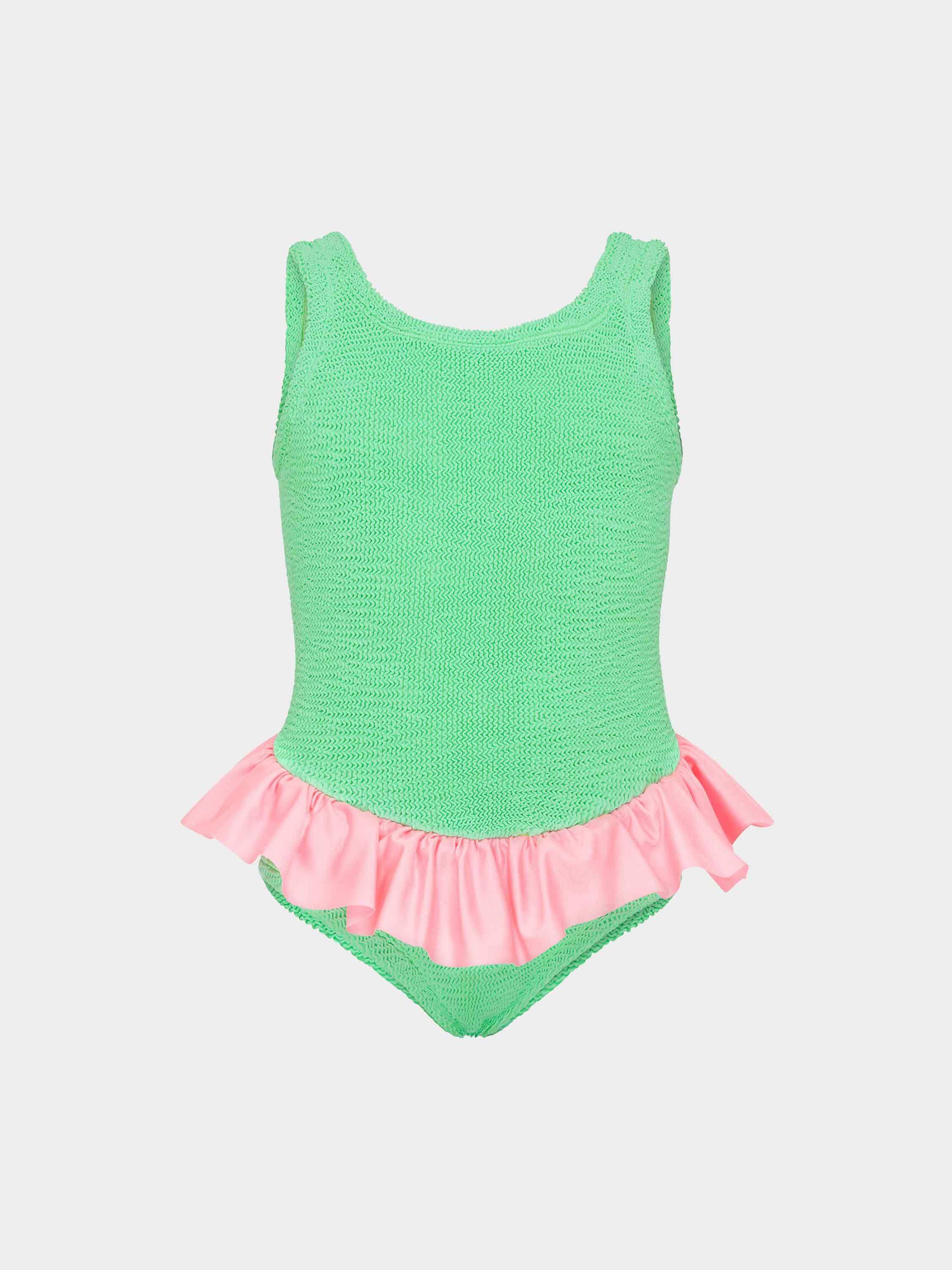Kids Duo Denise Swim (Ages 3 to 6) - Lime/Bubblegum | Hunza G - Lime/Bubblegum / One size / TBG | HUNZA G