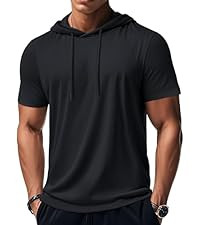 MAGCOMSEN Men's Short Sleeve Hoodie Workout Gym Athletic Cotton Lightweight Hooded T Shirts Sweat... | Amazon (US)