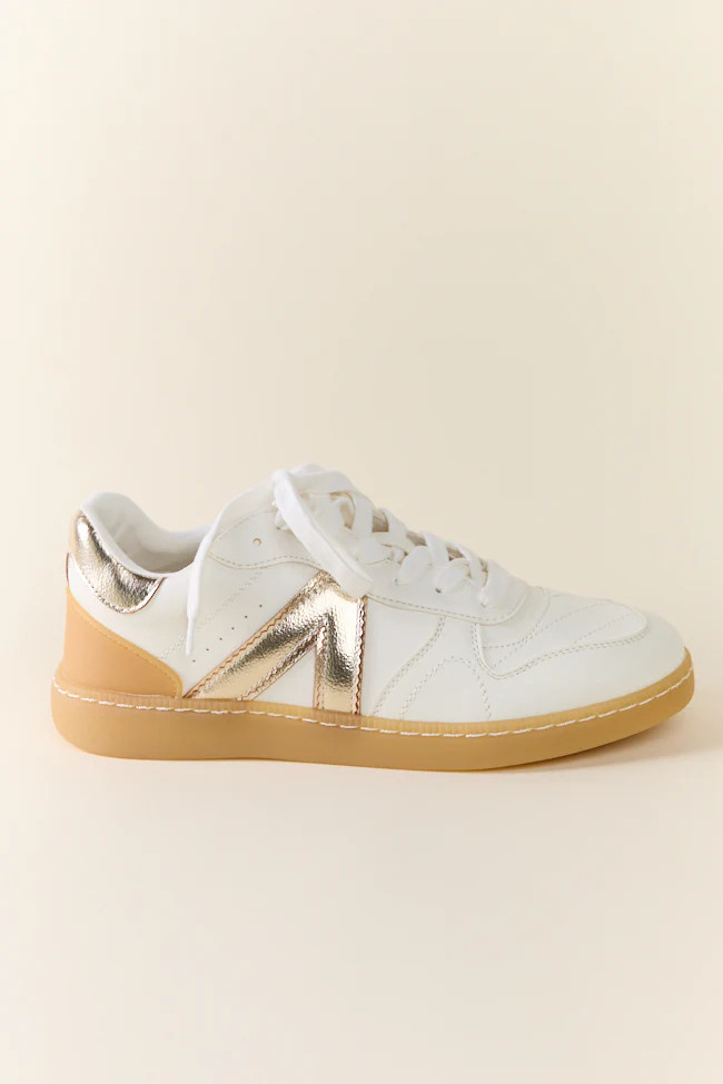 Vesta Metallic Gold Sneakers | Pink Lily