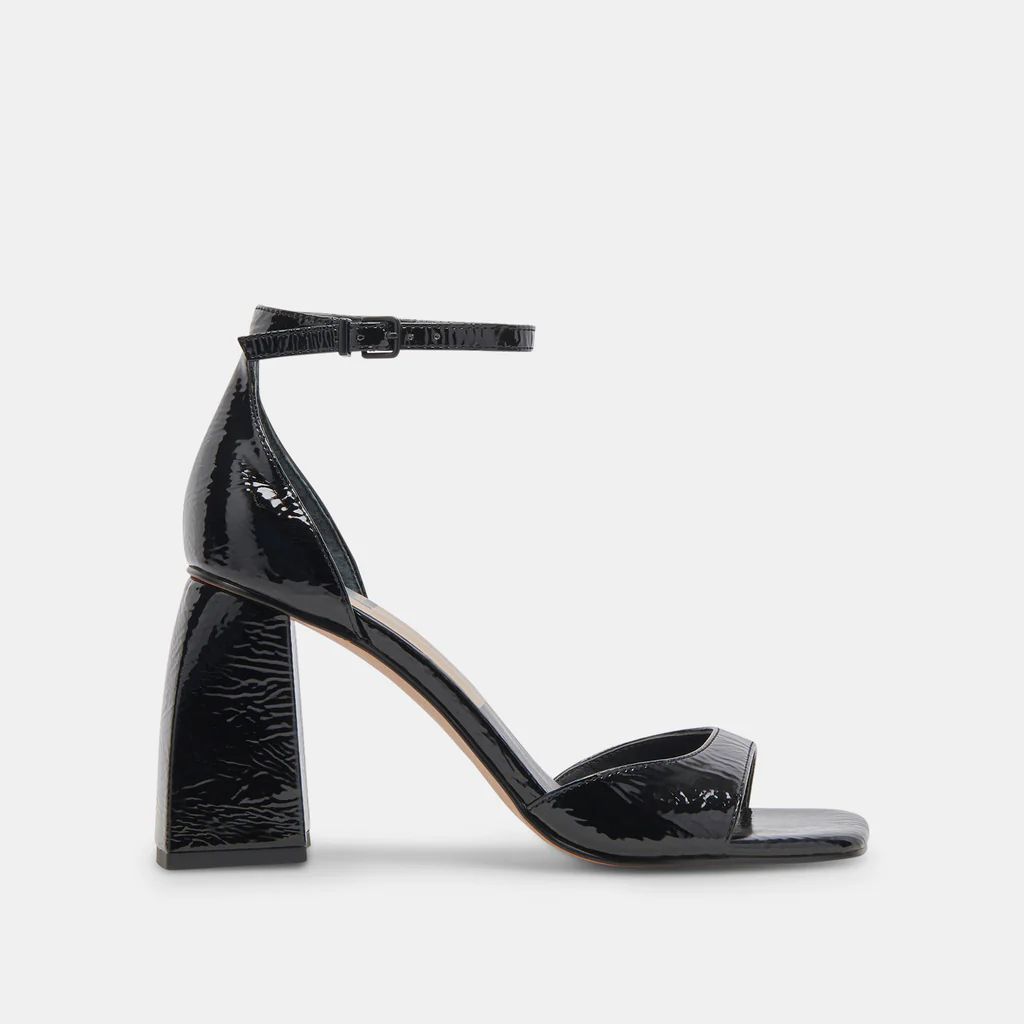 JANEY HEELS MIDNIGHT CRINKLE PATENT | DolceVita.com