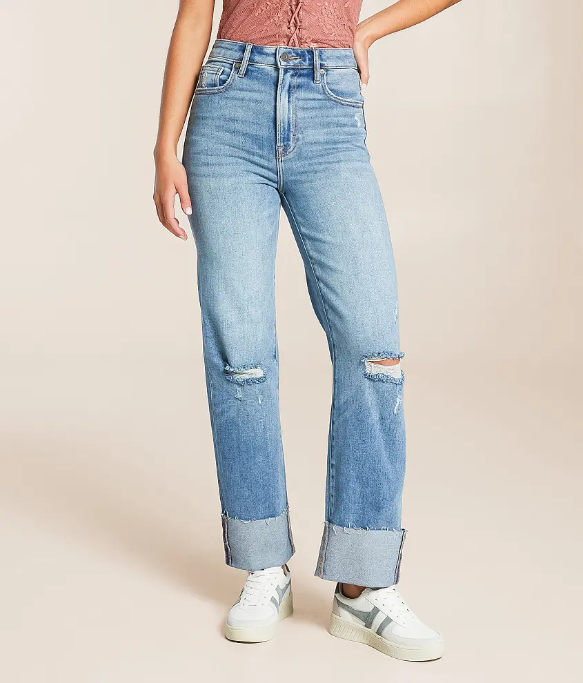 Ella Cropped Classic Straight Stretch Jean | Buckle