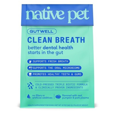 Native Pet GutWell Clean Breath Pork Flavor Plaque Control & Dental Care Supplement with Probiotics for Dogs - 12.7oz | Target