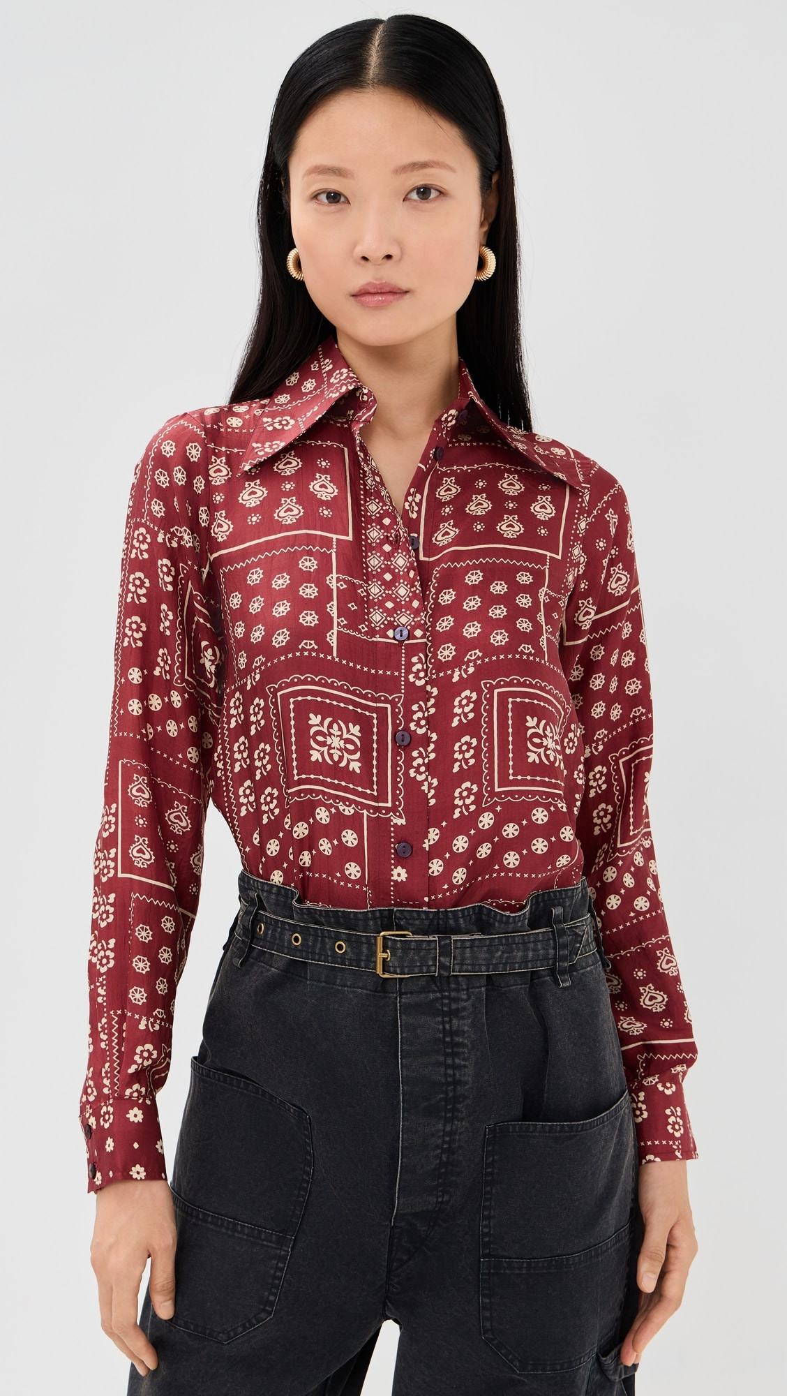 Dolly Saddle Panel Silk Shirt | Shopbop